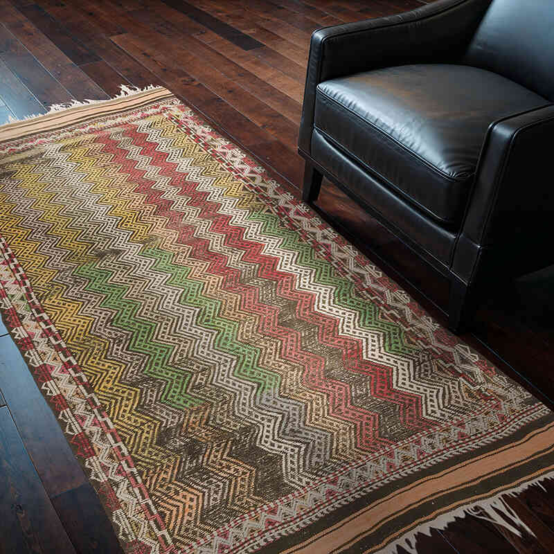 Vintage Anatolian Jijim Rug - 4'  x 7' 3" (48" x 87") - K0069708