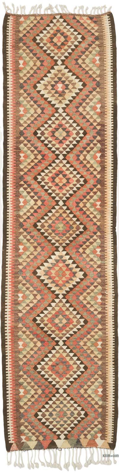 Vintage Tribal Kilim Runner - 3' 1" x 11' 10" (37" x 142")
