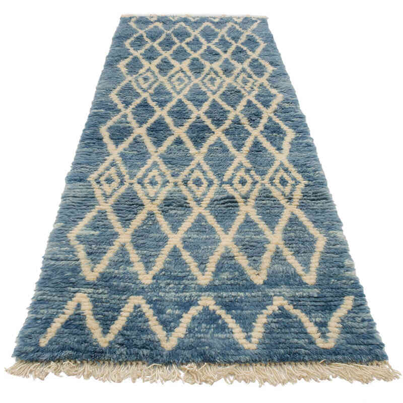 Nuevo Corredor Tulu Anudado a Mano de Estilo Marroquí - 88 cm x 275 cm - K0069750