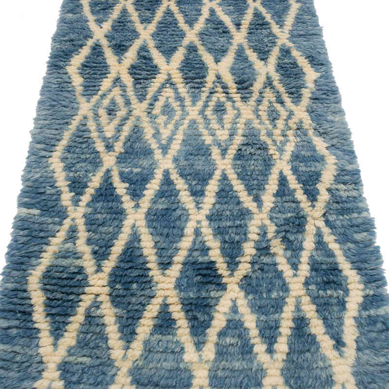 Nuevo Corredor Tulu Anudado a Mano de Estilo Marroquí - 88 cm x 275 cm - K0069750