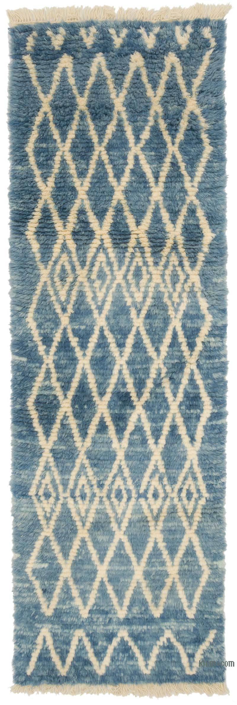 Nuevo Corredor Tulu Anudado a Mano de Estilo Marroquí - 88 cm x 275 cm - K0069750