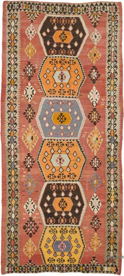 Vintage Kayseri Kilim Rug - 5' 2" x 11' 7" (62" x 139")