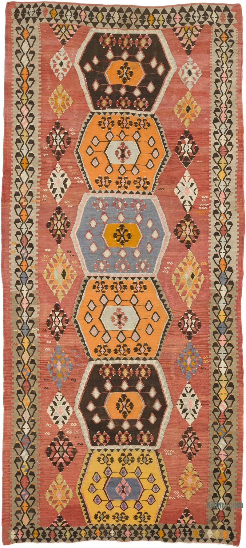 Vintage Kayseri Kilim Rug - 5' 2" x 11' 7" (62" x 139") - K0069767