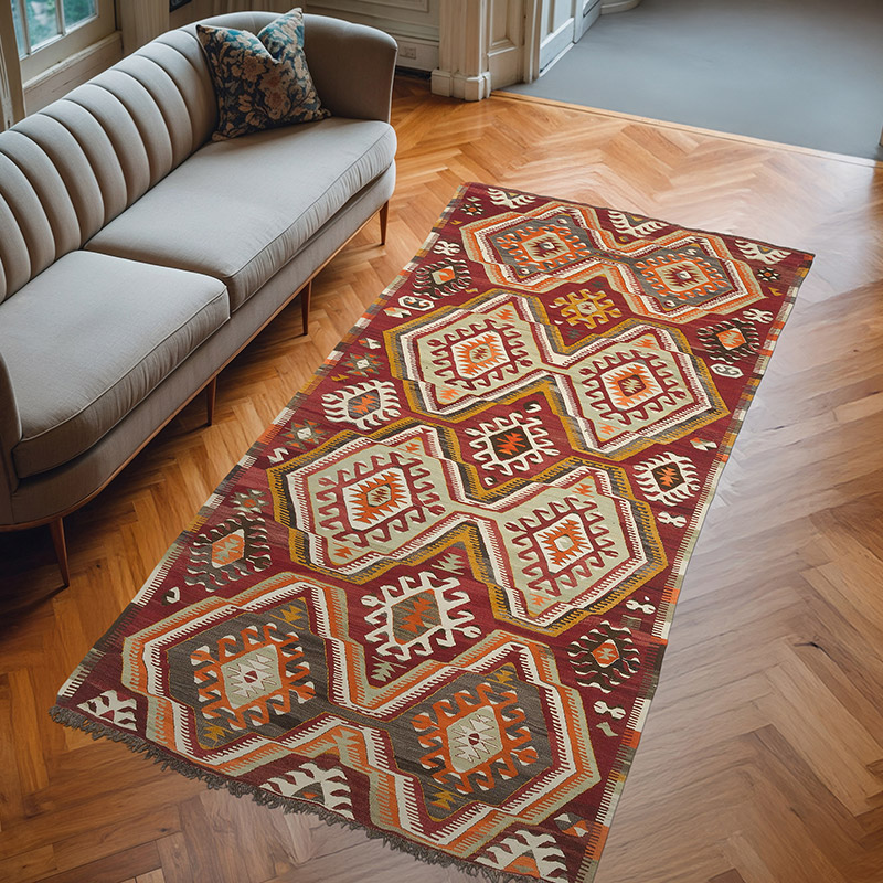 Vintage Mut Kilim Rug - 4' 7" x 8' 10" (55" x 106") - K0069772