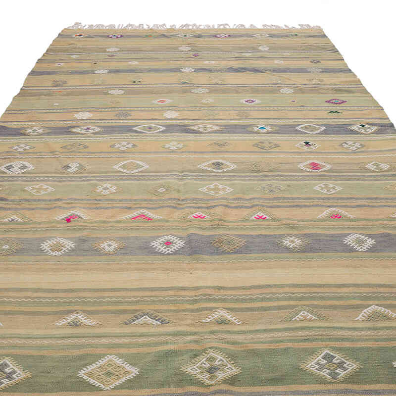 Vintage Turkish Kilim Rug - 6' 4" x 12' 8" (76" x 152") - K0069778