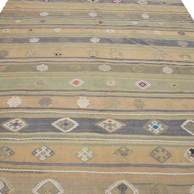 Vintage Turkish Kilim Rug - 6' 4" x 12' 8" (76" x 152") - K0069778
