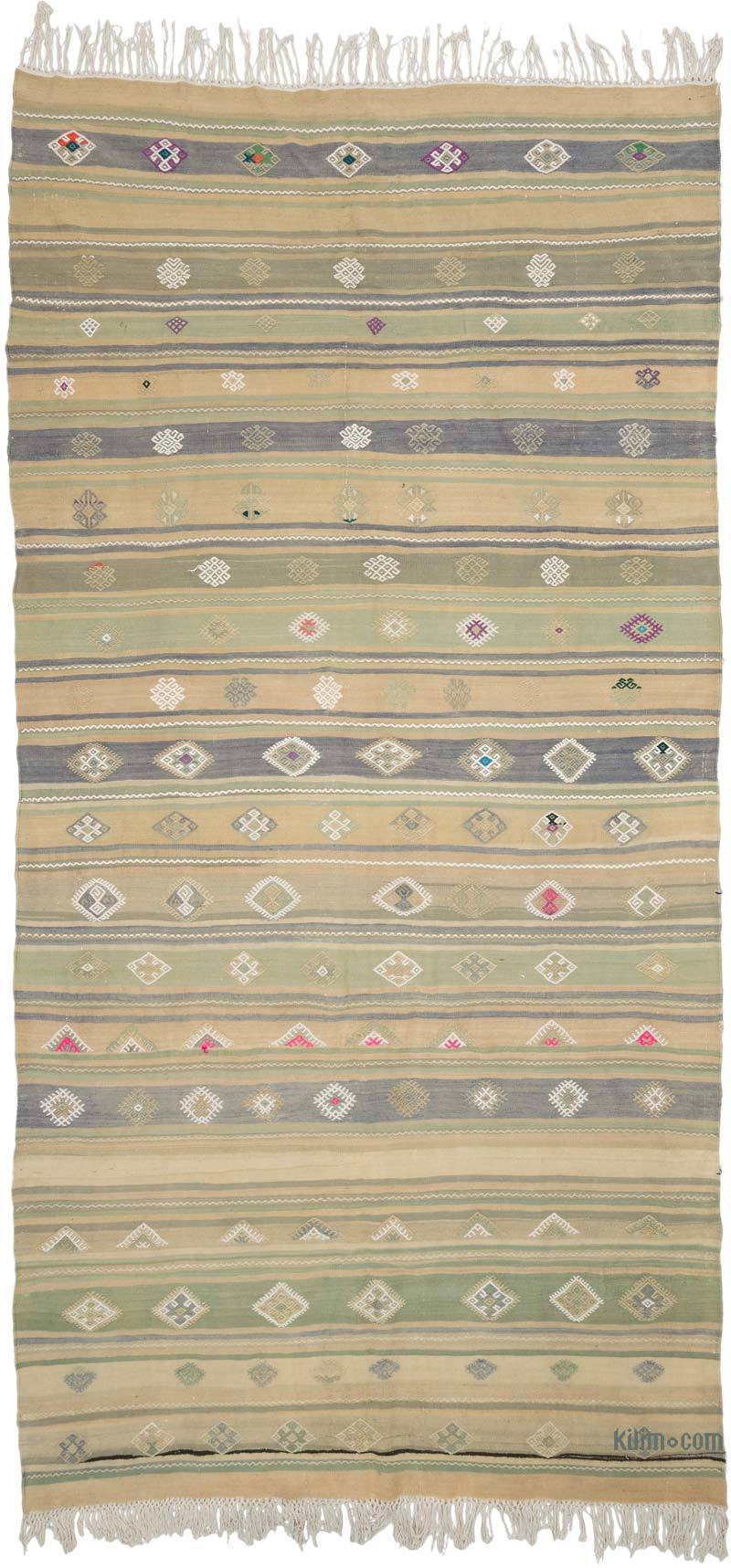 Vintage Turkish Kilim Rug - 6' 4" x 12' 8" (76" x 152") - K0069778