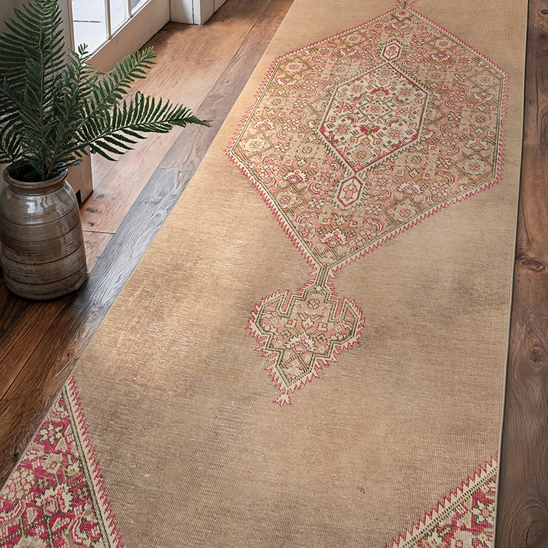 Vintage Turkish Hand-Knotted Runner - 3' 3" x 10' 7" (39" x 127") - K0069796