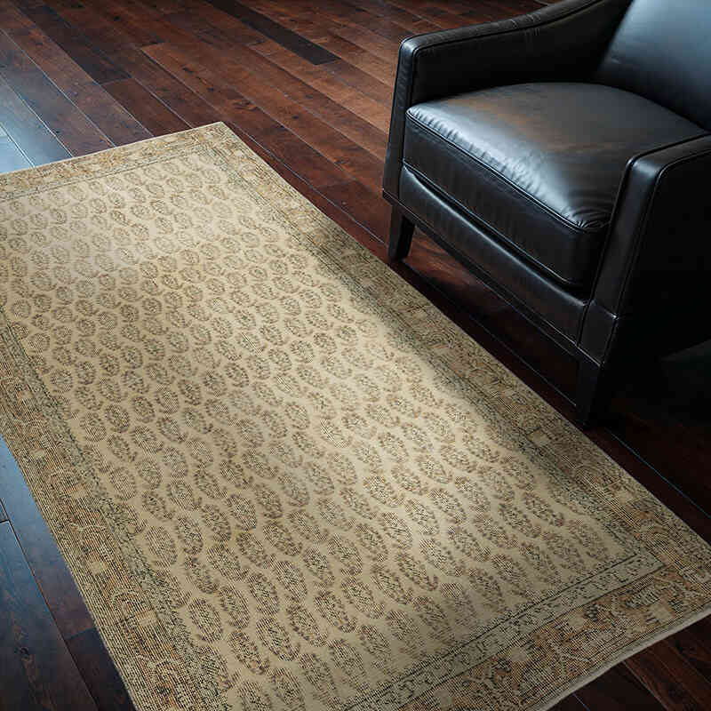Vintage Turkish Hand-Knotted Rug - 3' 10" x 6' 7" (46" x 79") - K0069814