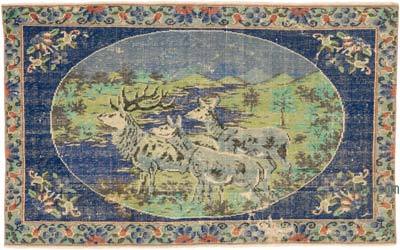 Vintage Turkish Hand-Knotted Rug - 4' 11" x 3' 1" (59" x 37")