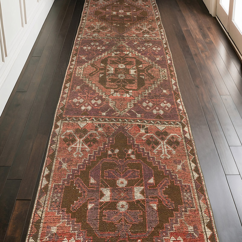 Vintage Turkish Hand-Knotted Runner - 3' 6" x 10' 4" (42" x 124") - K0069819