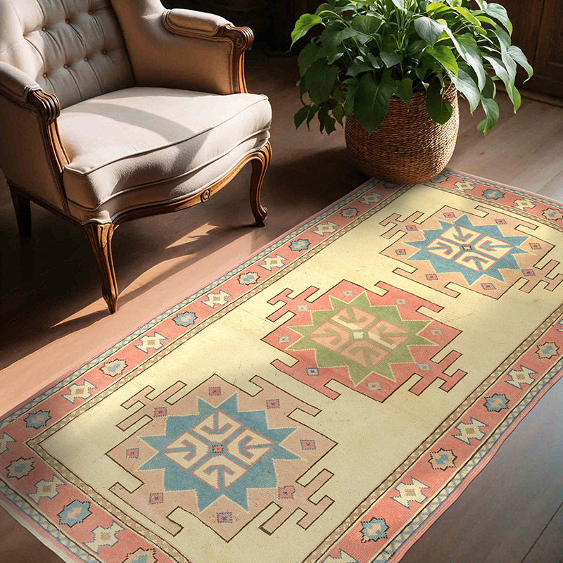 El Dokuma Vintage Halı - 132 cm x 203 cm - K0069820