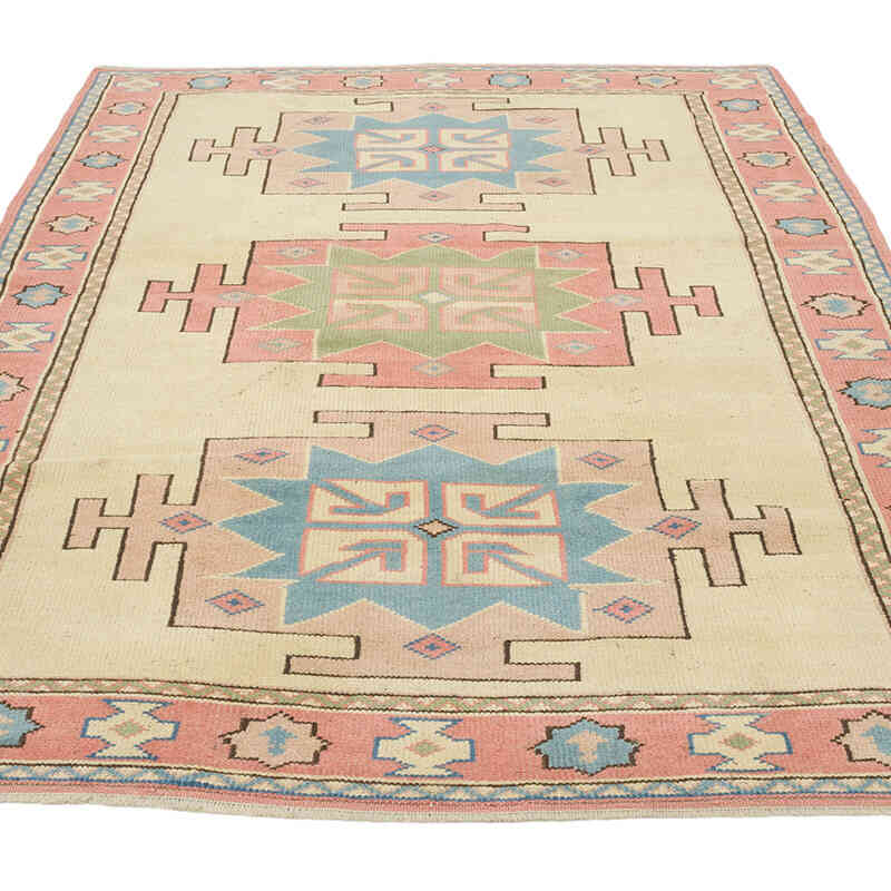 El Dokuma Vintage Halı - 132 cm x 203 cm - K0069820