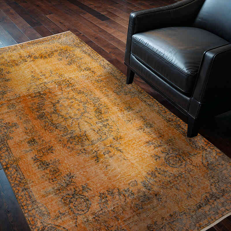 Alfombra Turca Vintage Sobre-teñida - 121 cm x 206 cm - K0069822