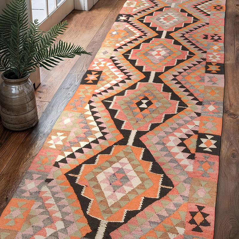 Alfombra Kilim Tribal Vintage - 100 cm x 330 cm - K0069833