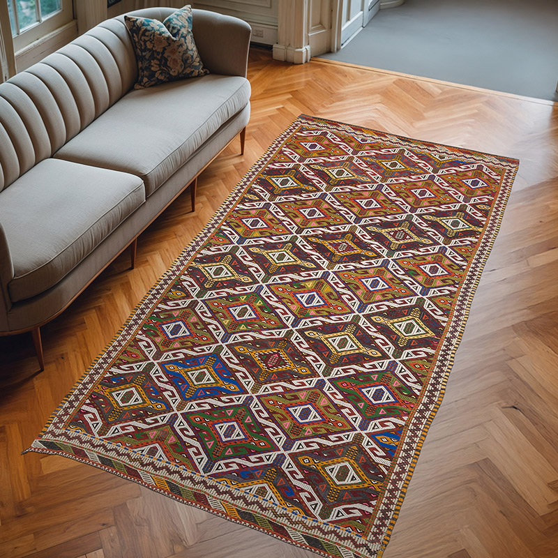 Vintage Anatolian Jijim Rug - 5' 3" x 9' 11" (63" x 119") - K0069835