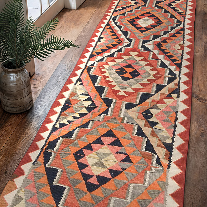 Alfombra Kilim Tribal Vintage - 95 cm x 316 cm - K0069837