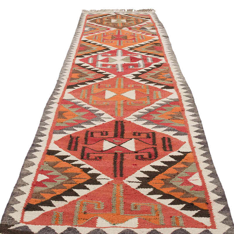 Vintage Tribal Kilim Runner - 3' 1" x 10' 9" (37" x 129") - K0069838