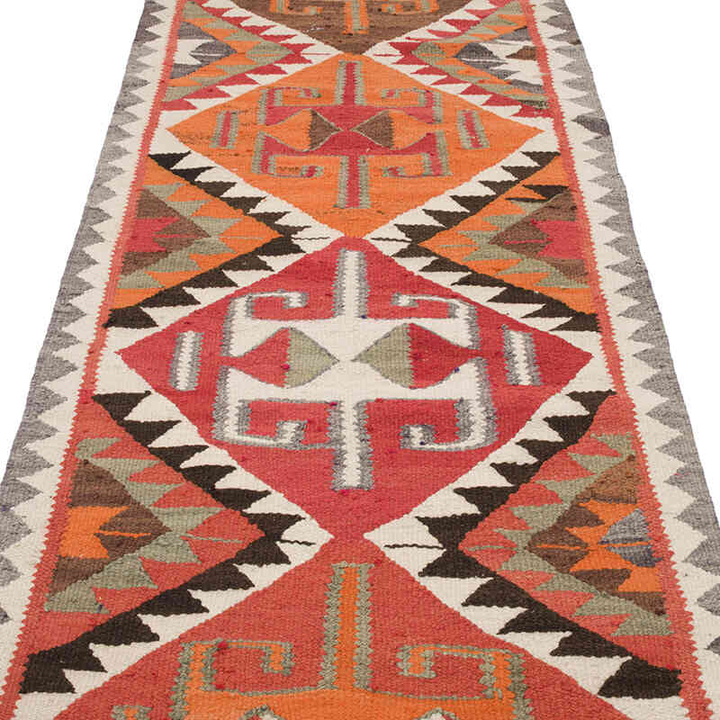 Vintage Tribal Kilim Runner - 3' 1" x 10' 9" (37" x 129") - K0069838