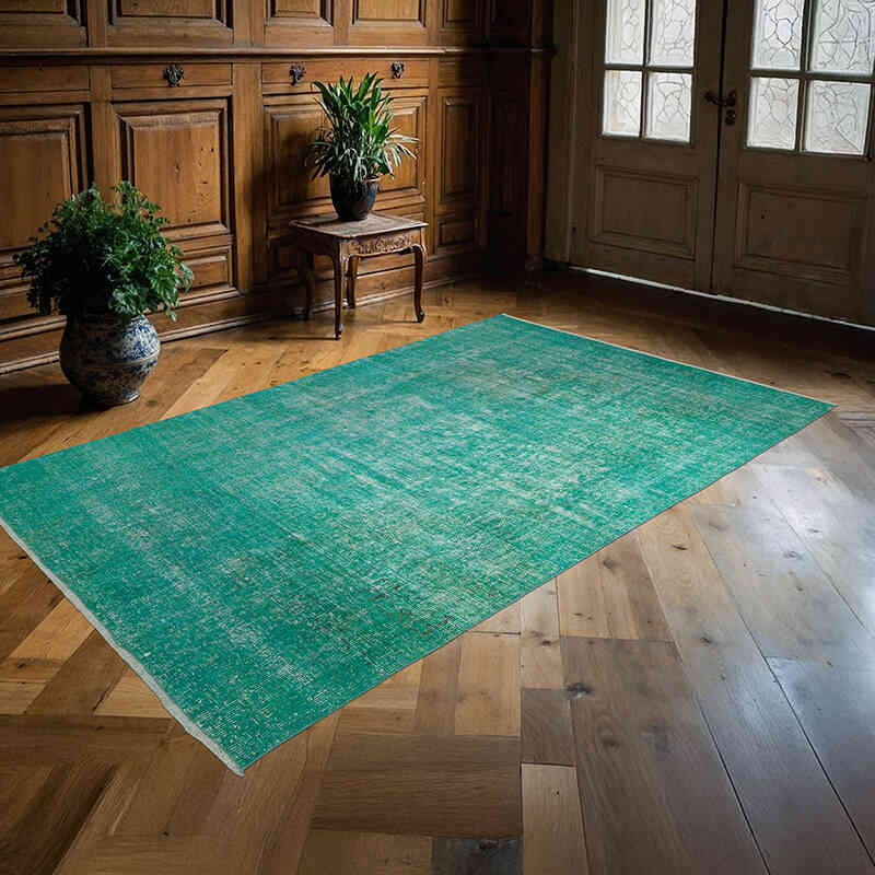 Over-dyed Vintage Hand-Knotted Turkish Rug - 4' 11" x 7' 10" (59" x 94") - K0069841