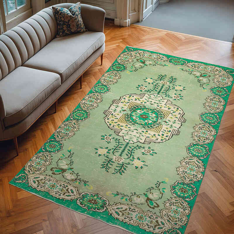 Alfombra Vintage Turca Anudada a Mano - 180 cm x 290 cm - K0069851