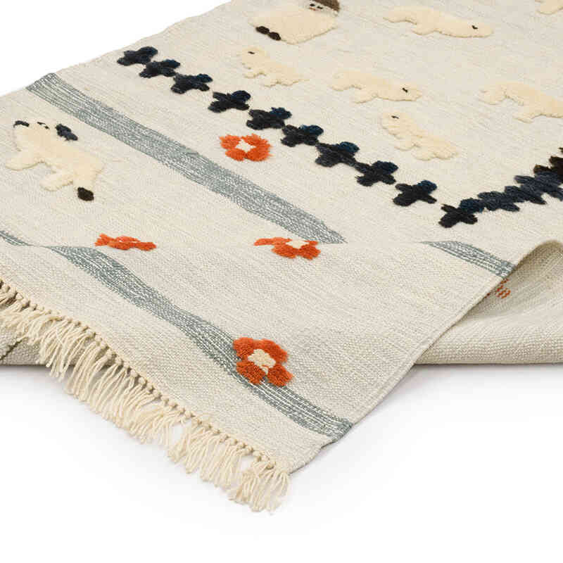 New Handwoven Turkish Kilim Rug - 3' 10" x 6' 6" (46" x 78") - K0070234