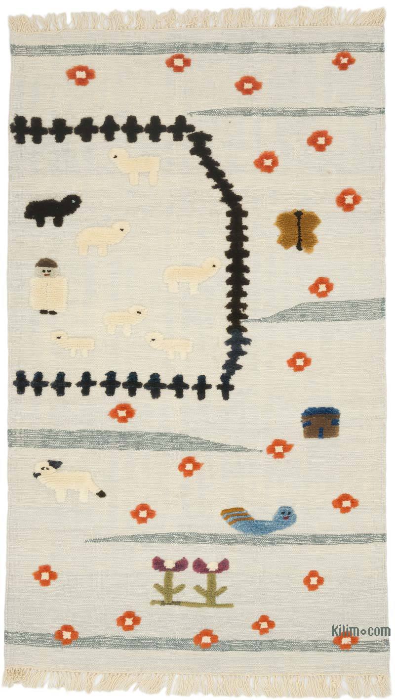 New Handwoven Turkish Kilim Rug - 3' 10" x 6' 6" (46" x 78") - K0070234
