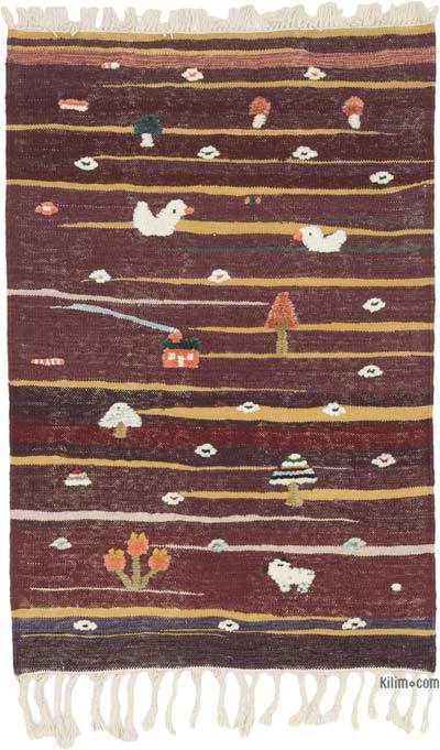New Handwoven Turkish Kilim Rug - 3'  x 4' 7" (36" x 55")