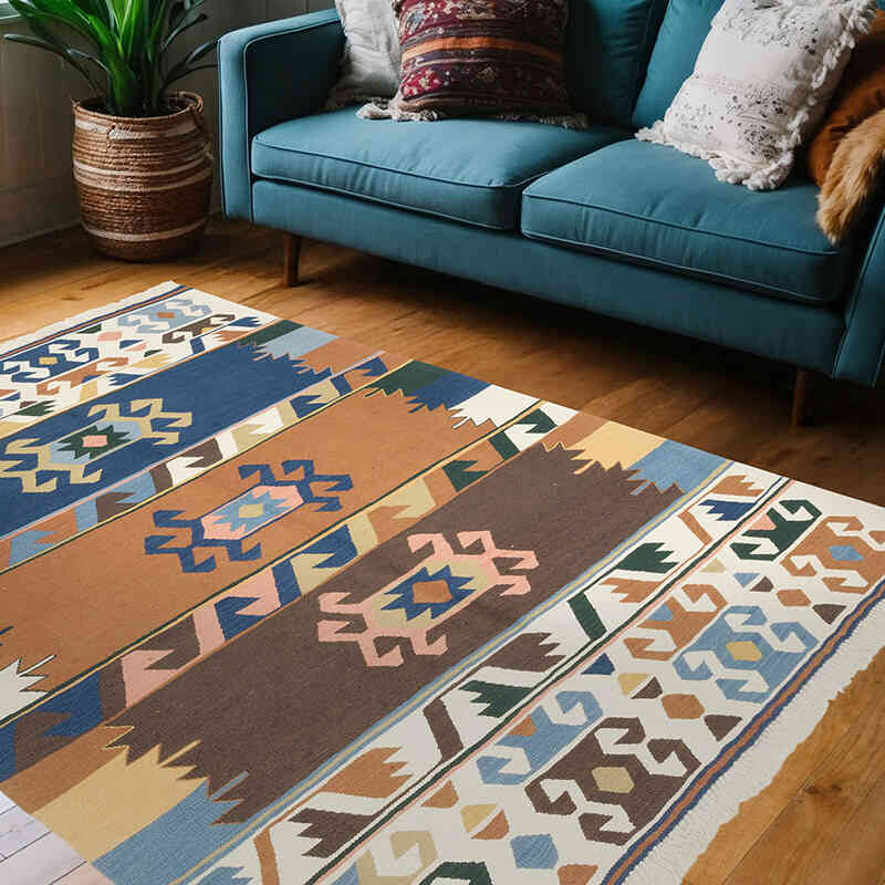 Nueva Alfombra Turca Kilim - 152 cm x 210 cm - K0070241