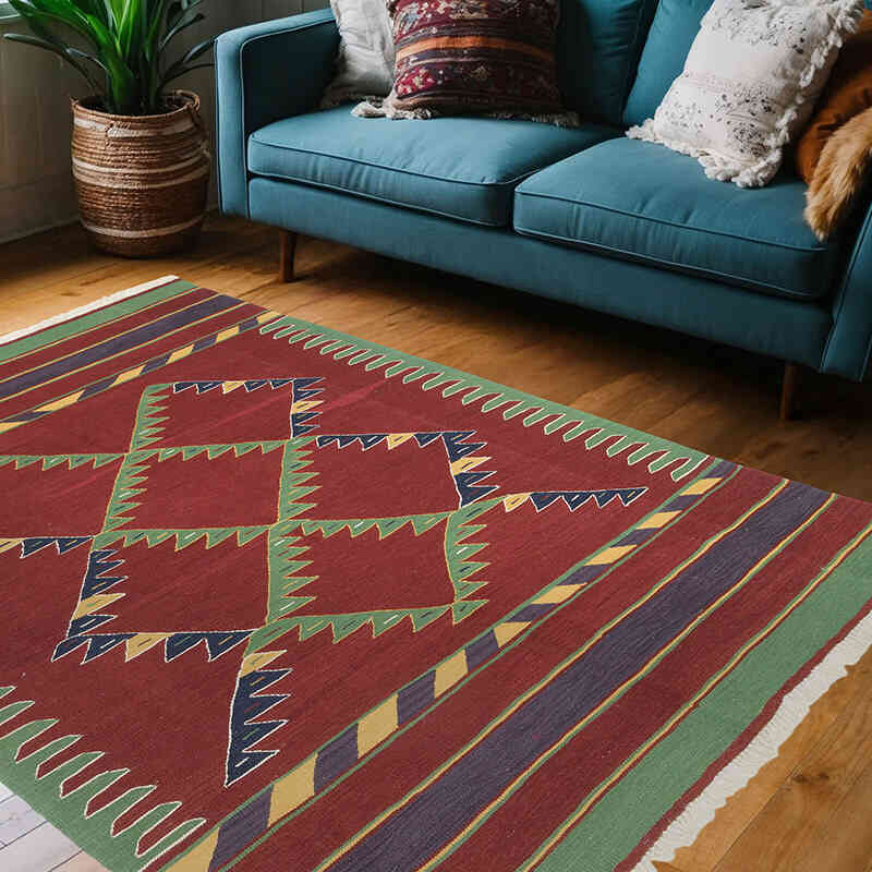 Nueva Alfombra Turca Kilim - 152 cm x 211 cm - K0070243