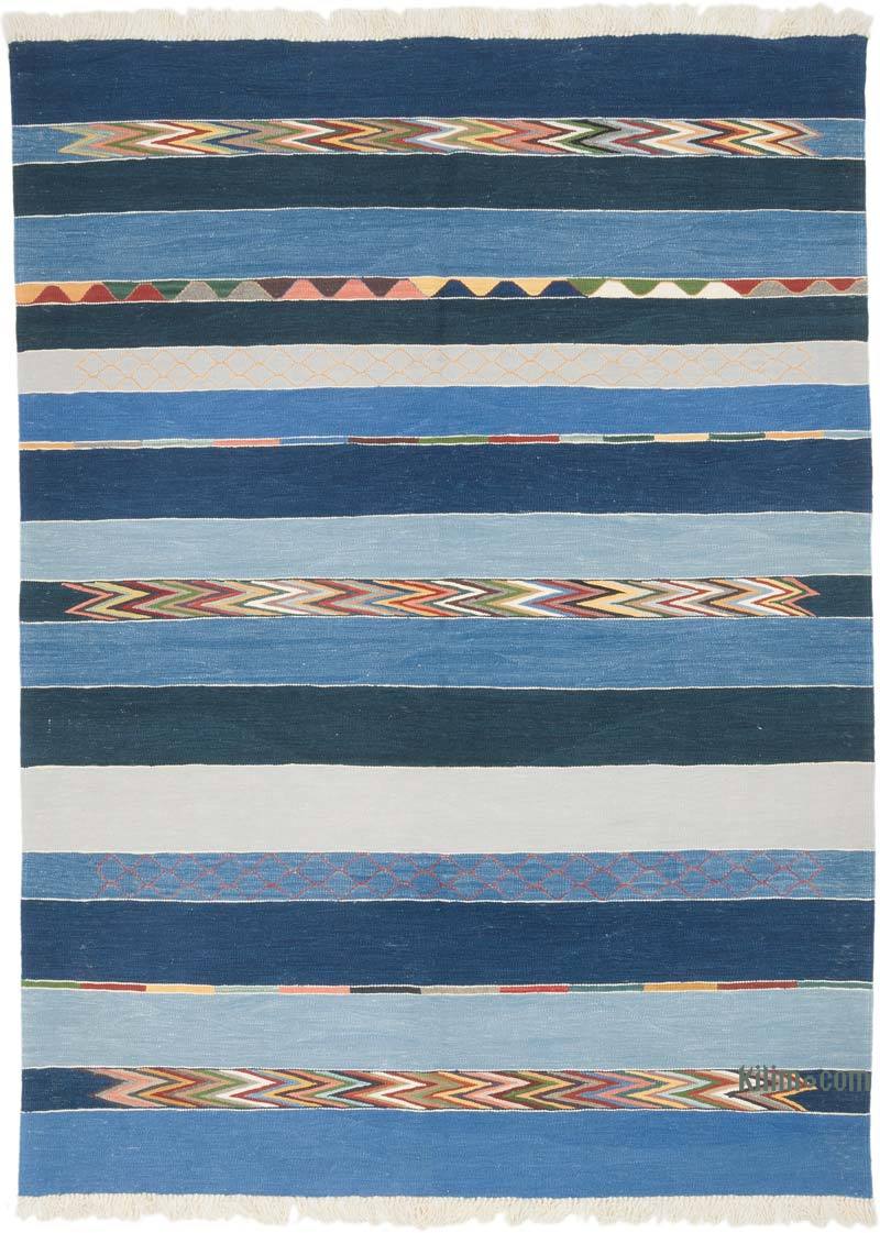 New Handwoven Turkish Kilim Rug - 6' 1" x 8' 3" (73" x 99") - K0070245