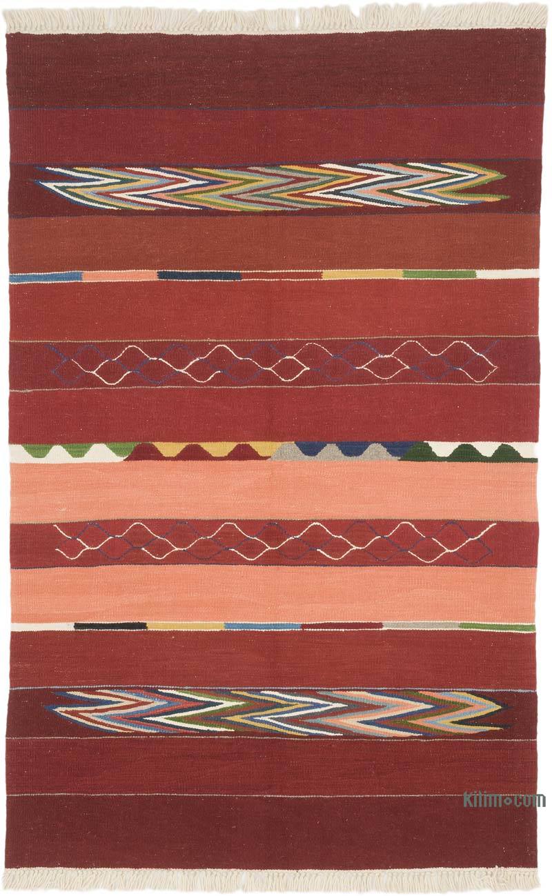 New Handwoven Turkish Kilim Rug - 4' 1" x 6' 5" (49" x 77") - K0070246