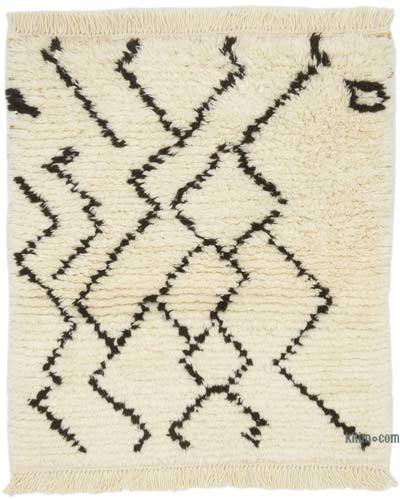 New Moroccan Style Hand-Knotted Tulu Rug - 3' 7" x 4' 1" (43" x 49")