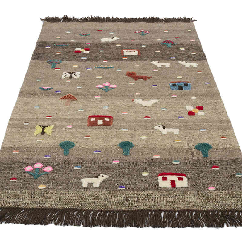 New Handwoven Turkish Kilim Rug - 3' 2" x 5'  (38" x 60") - K0070269