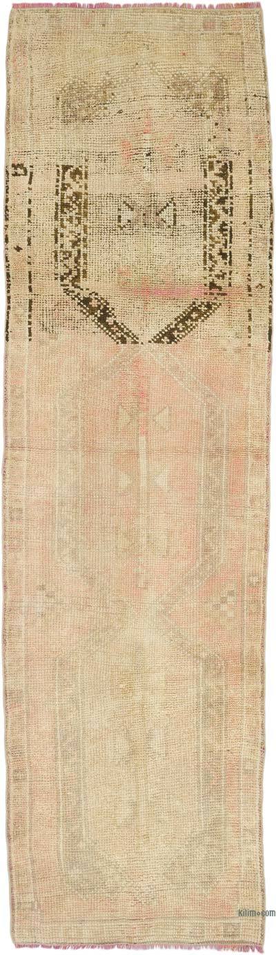 Vintage Turkish Hand-Knotted Runner - 3' 1" x 10' 8" (37" x 128")