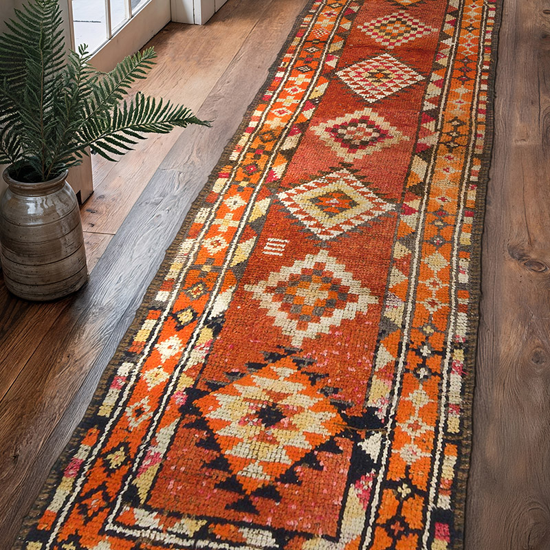 Vintage Tribal Runner Rug - 2' 9" x 11' 4" (33" x 136") - K0070290