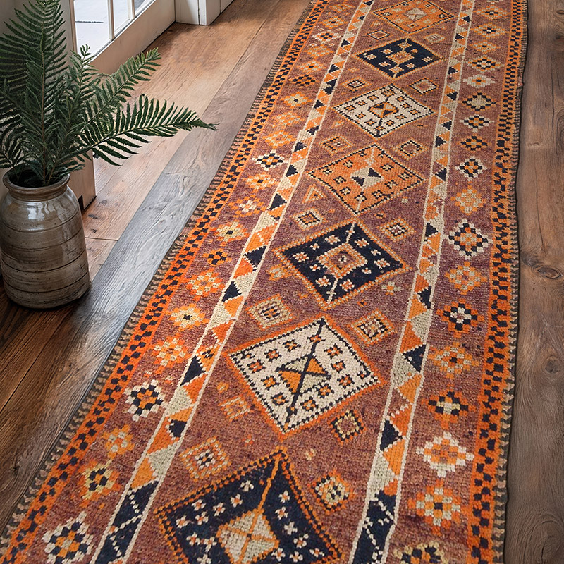 Alfombra Vintage de pasillo - 100 cm x 341 cm - K0070304