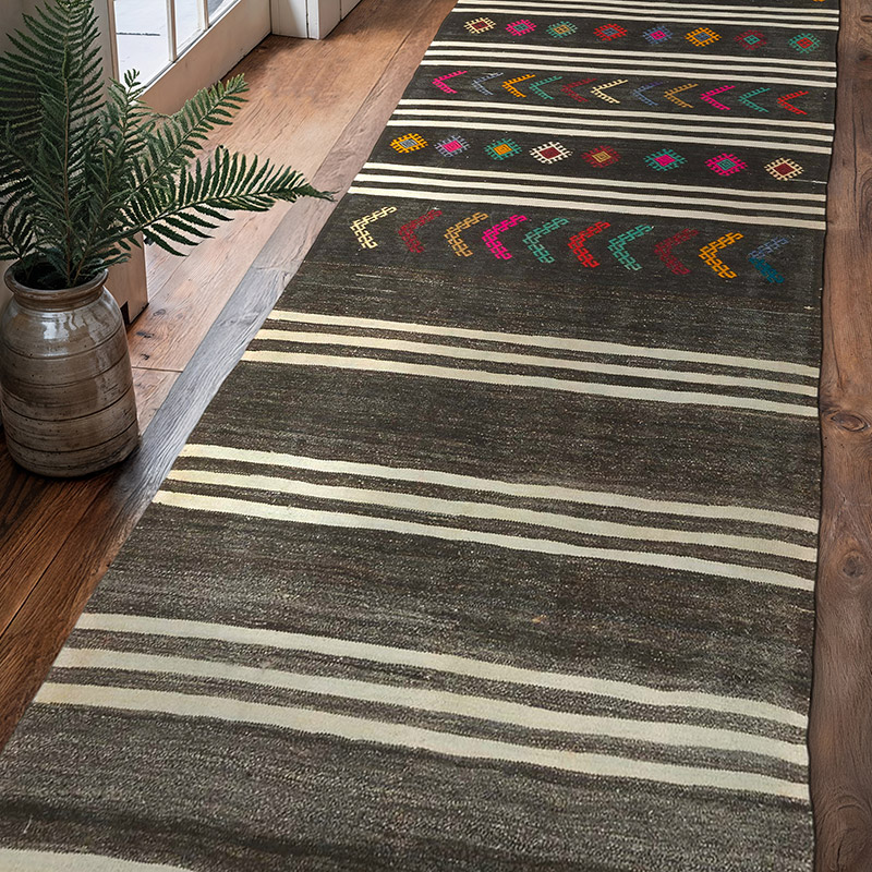 Vintage Anadolu Kilim Yolluk - 100 cm x 316 cm - K0070351