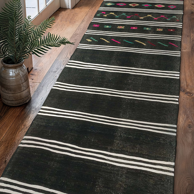 Vintage Anatolian Kilim Runner - 3' 3" x 10' 11" (39" x 131") - K0070352