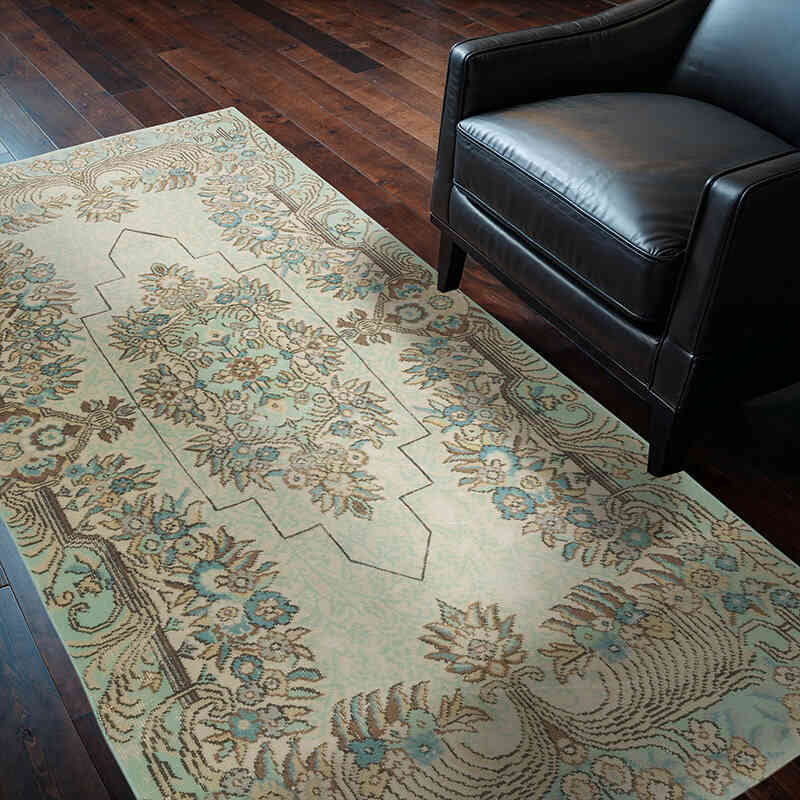 Alfombra Vintage Turca Anudada a Mano - 118 cm x 213 cm - K0070356