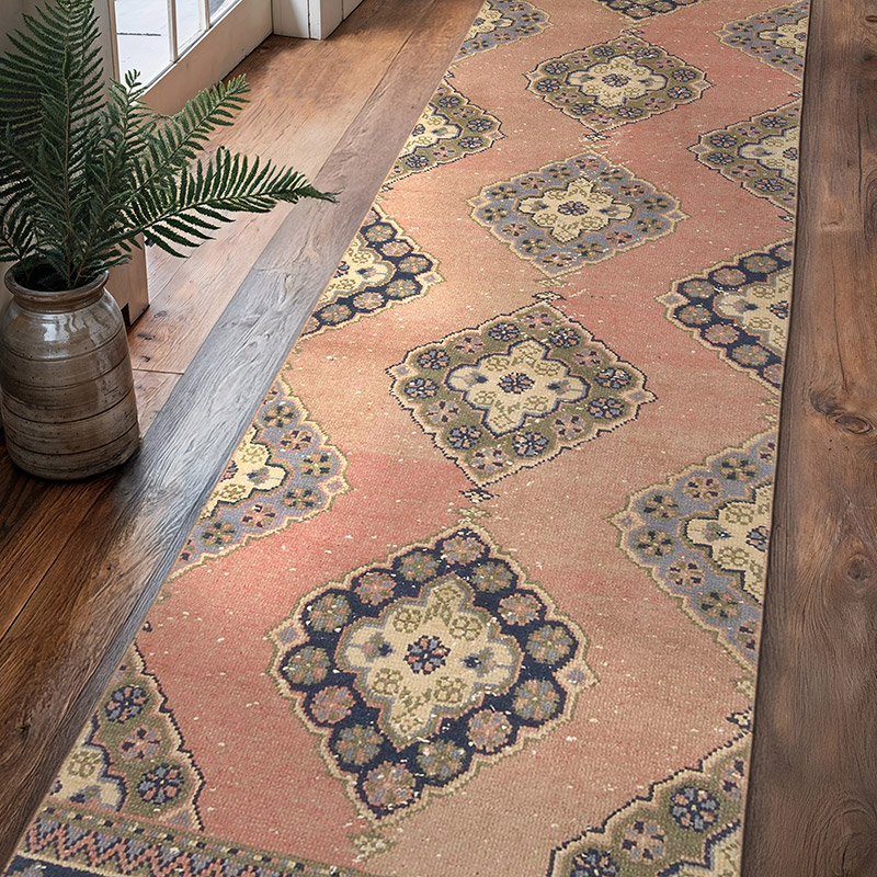 Vintage Turkish Hand-Knotted Runner - 2' 11" x 11' 6" (35" x 138") - K0070357