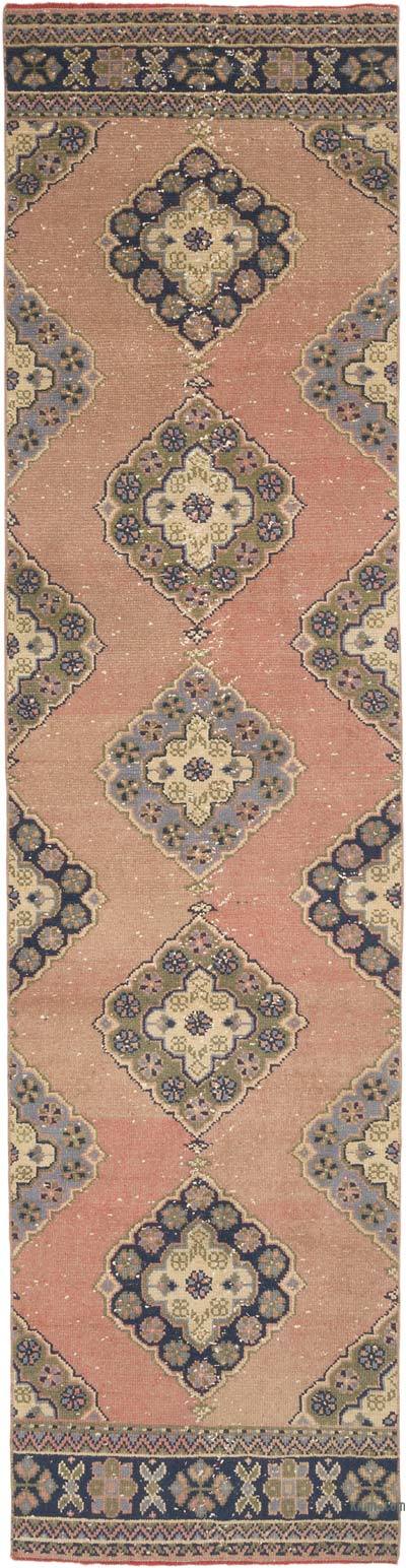 Vintage Turkish Hand-Knotted Runner - 2' 11" x 11' 6" (35" x 138")