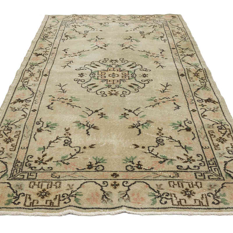 Alfombra Vintage Turca Anudada a Mano - 120 cm x 222 cm - K0070362