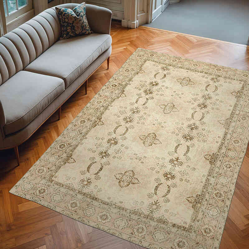 Vintage Turkish Hand-Knotted Rug - 6' 7" x 9' 9" (79" x 117") - K0070378