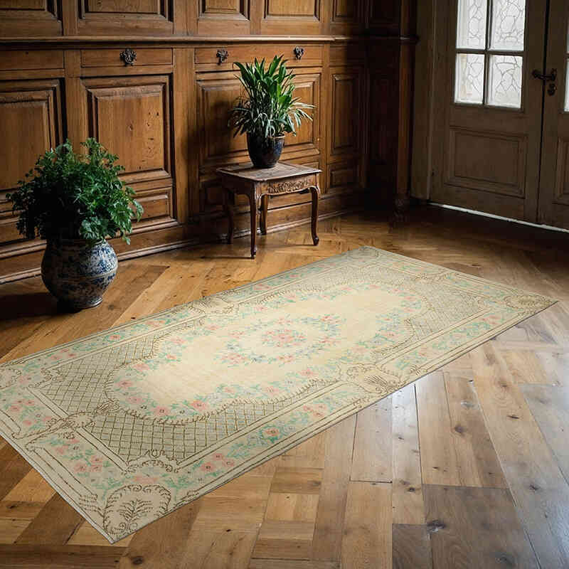 El Dokuma Vintage Halı - 109 cm x 224 cm - K0070390