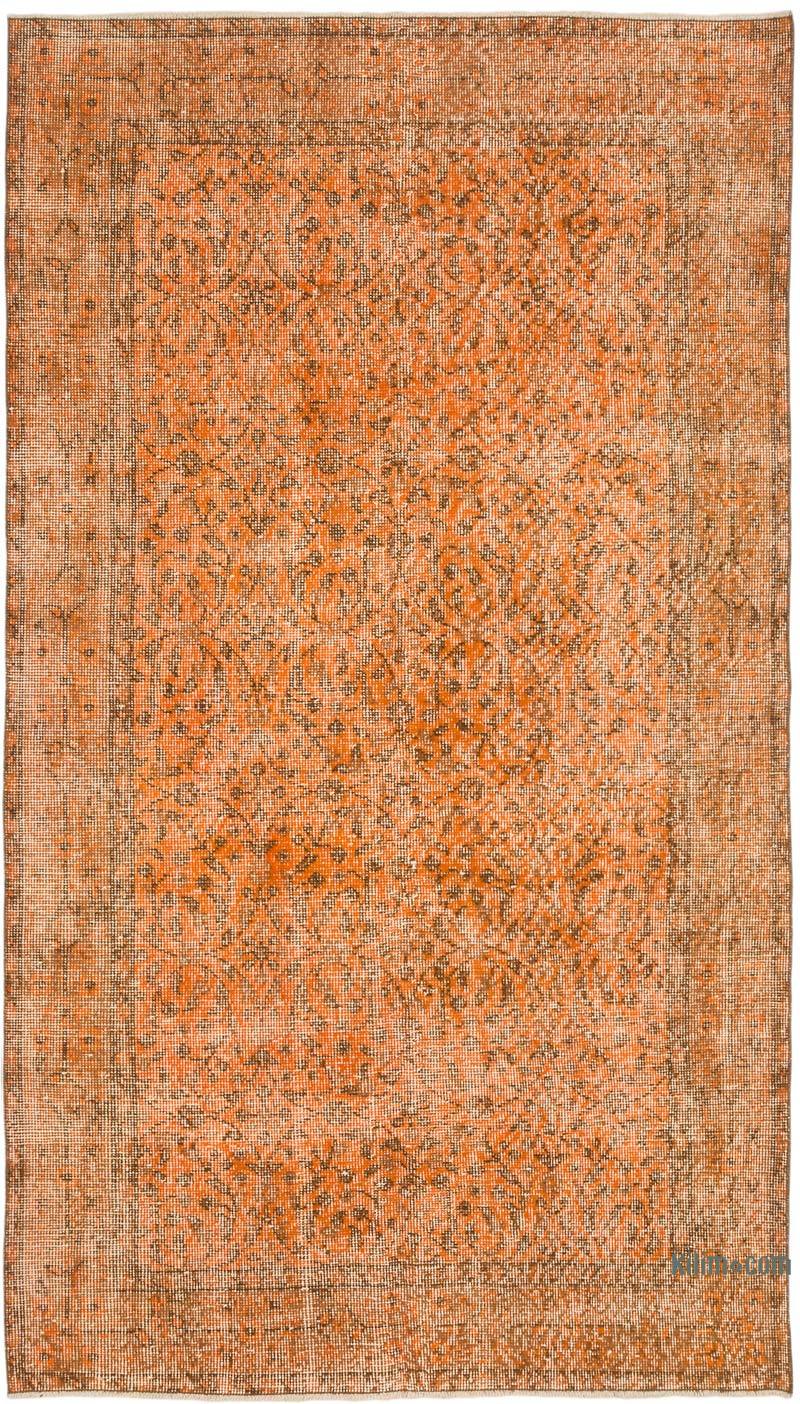 Boyalı El Dokuma Vintage Halı - 117 cm x 204 cm - K0070398