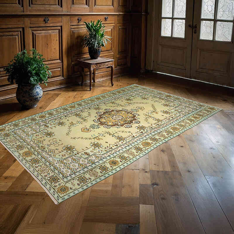 Alfombra Vintage Turca Anudada a Mano - 155 cm x 255 cm - K0070407