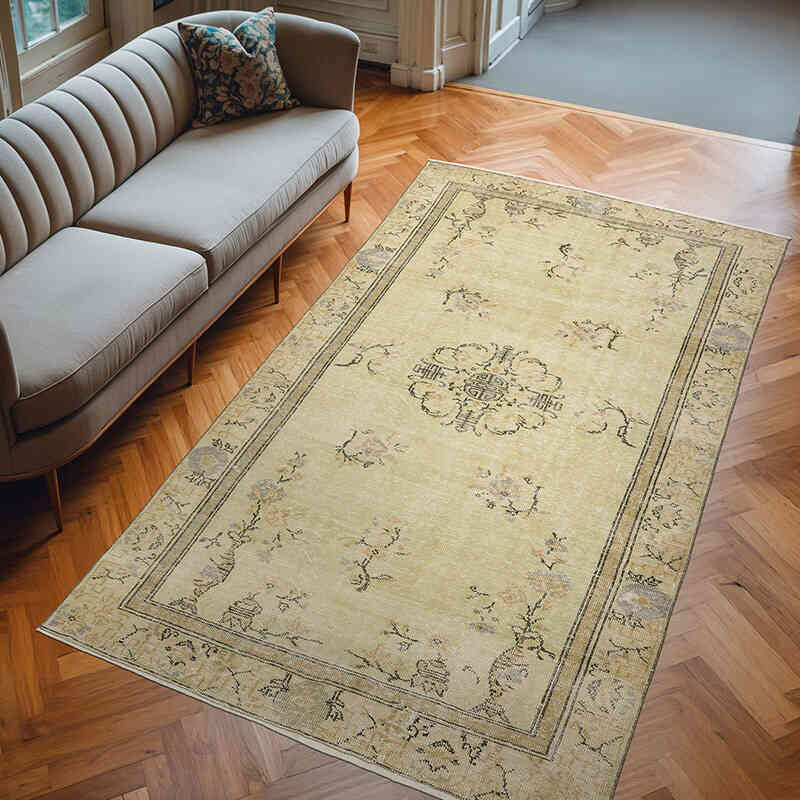Alfombra Vintage Turca Anudada a Mano - 180 cm x 303 cm - K0070409