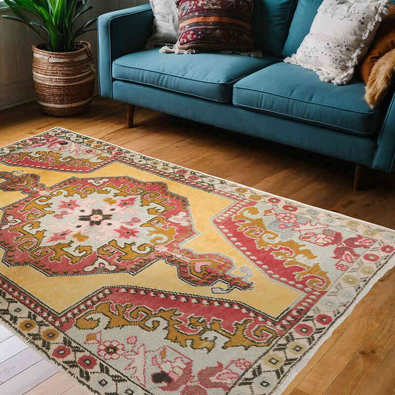 El Dokuma Vintage Halı - 141 cm x 212 cm - K0070415