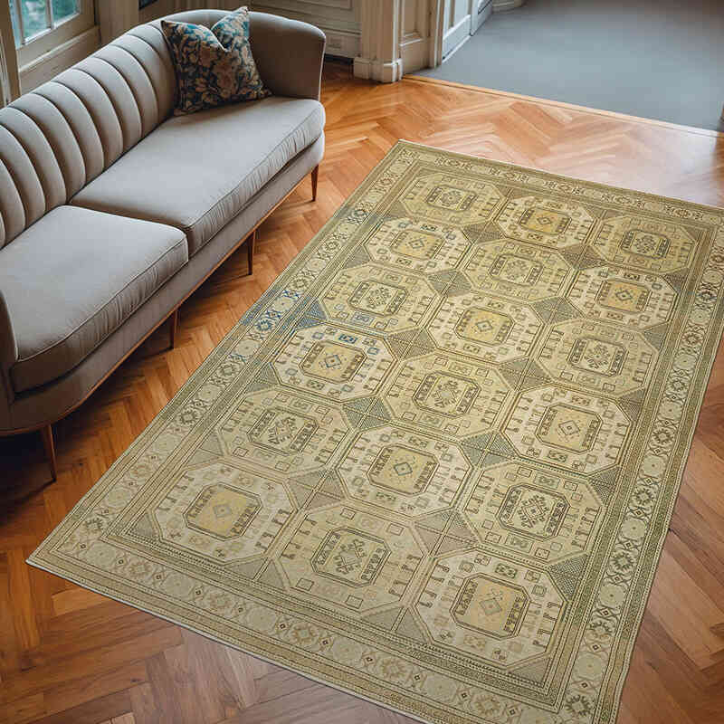 Vintage Turkish Hand-Knotted Rug - 6' 4" x 9' 7" (76" x 115") - K0070419